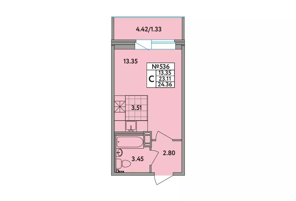 Продаётся студия, 24.2 м²