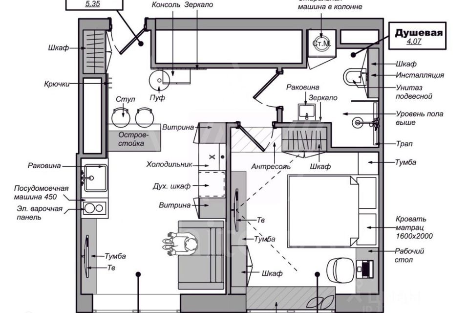 Продаётся 1-комнатная квартира, 33.5 м²