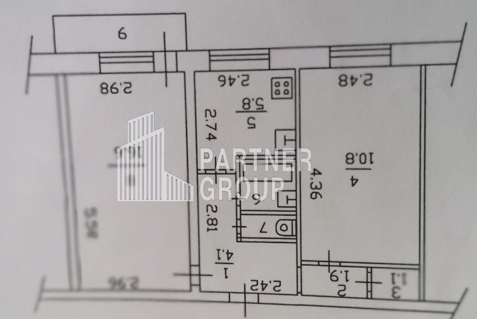 Продаётся 2-комнатная квартира, 44 м²