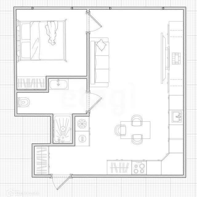 Продаётся 1-комнатная квартира, 37.5 м²