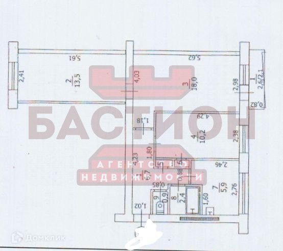 Продаётся 3-комнатная квартира, 60.2 м²