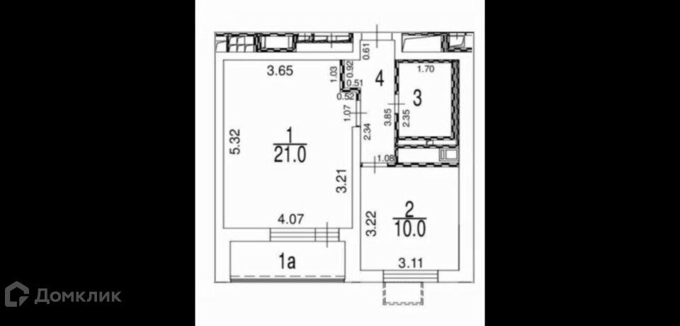 Продаётся 1-комнатная квартира, 40 м²