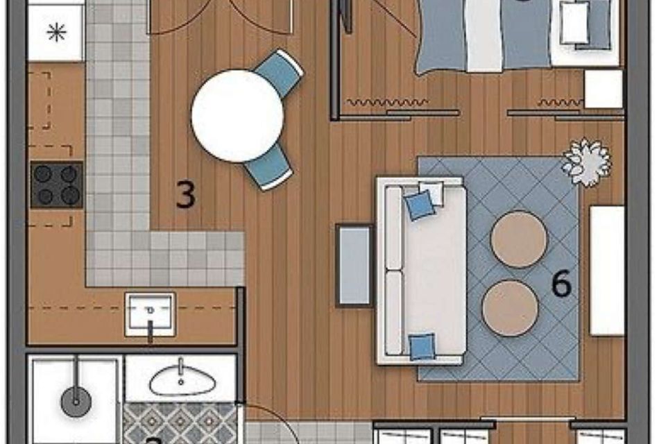 Продаётся 1-комнатная квартира, 39.7 м²
