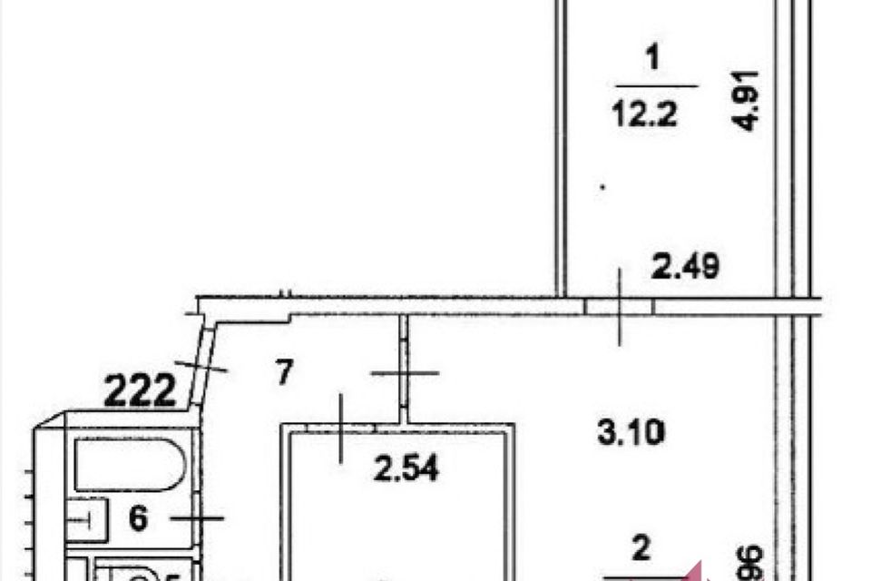 Продаётся 3-комнатная квартира, 57.7 м²