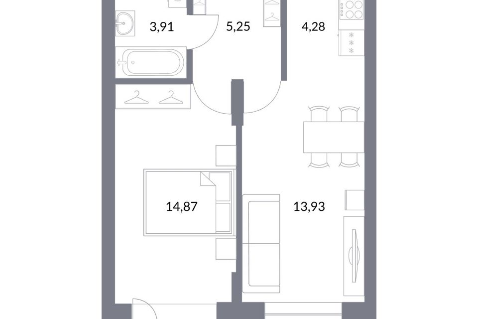 Продаётся студия, 44 м²