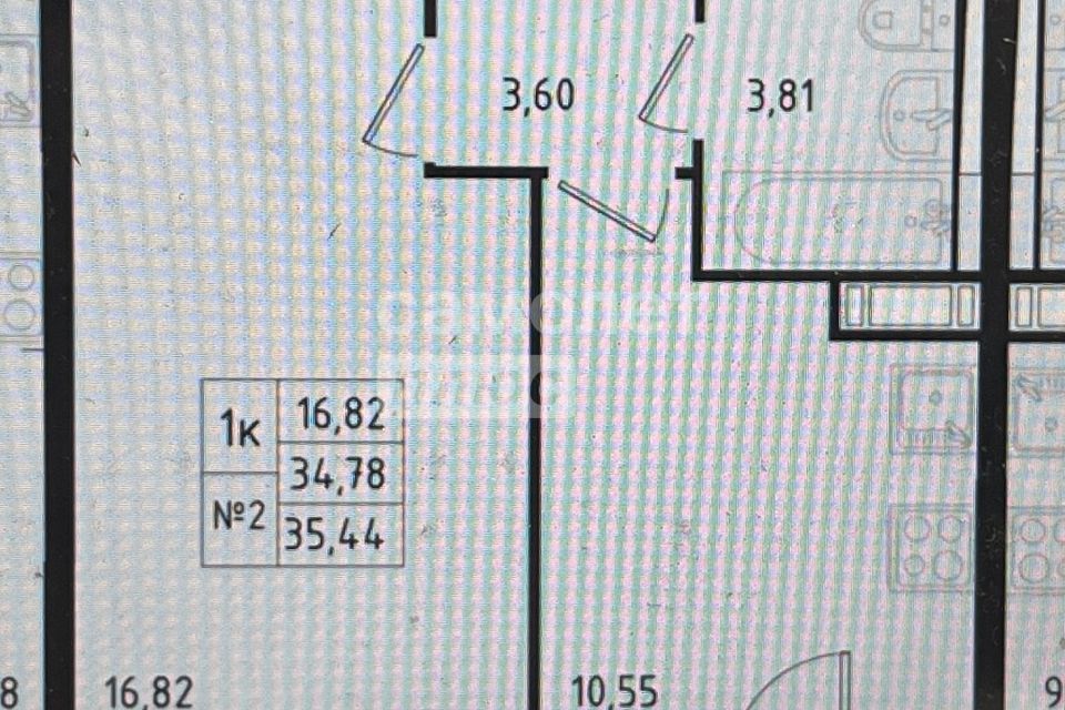 Продаётся 1-комнатная квартира, 34.78 м²