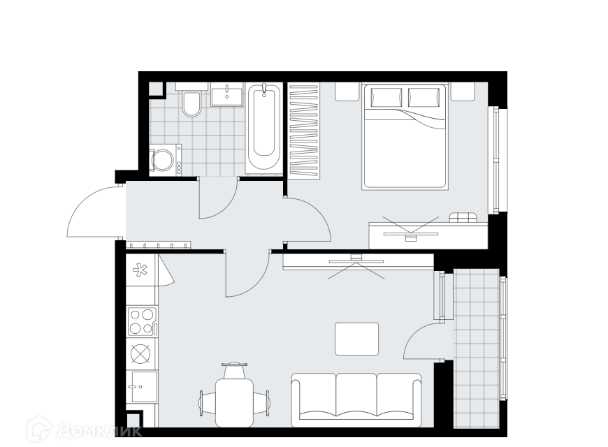 Продаётся 2-комнатная квартира, 39.1 м²