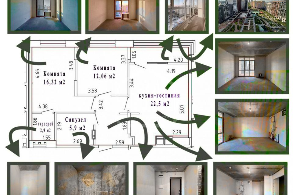 Продаётся 2-комнатная квартира, 71 м²