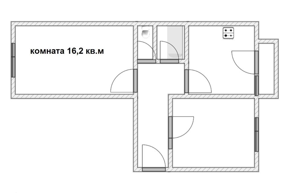 Продаётся комната в 2-комн. квартире, 16.2 м²