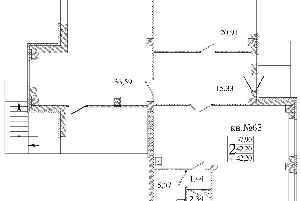 Продаётся 2-комнатная квартира, 120.5 м²