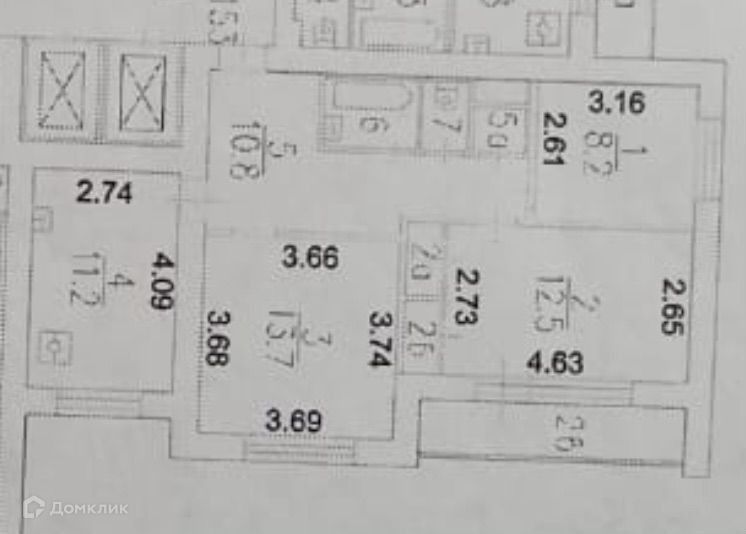 Продаётся 3-комнатная квартира, 64 м²