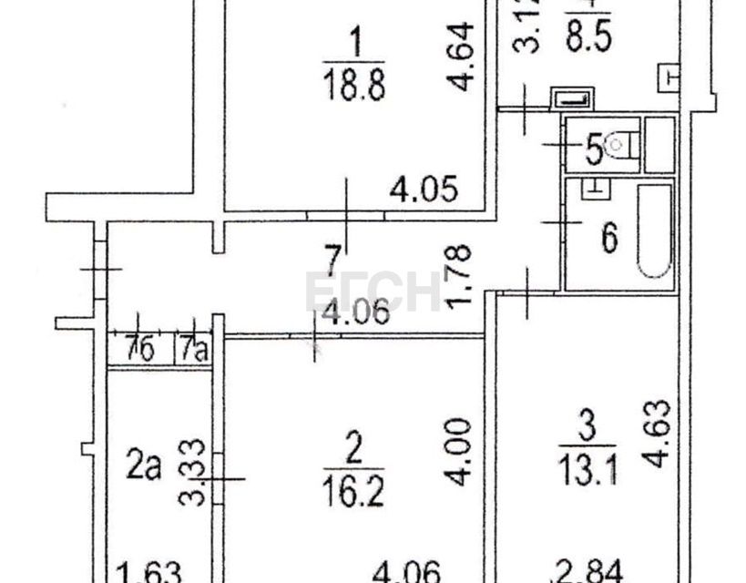 Продаётся 3-комнатная квартира, 80.2 м²