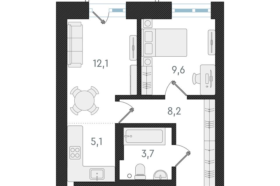 Продаётся студия, 38.7 м²
