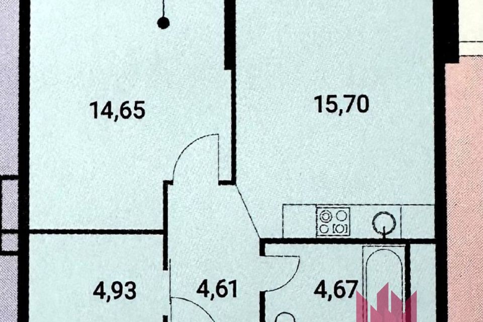 Продаётся 1-комнатная квартира, 44.6 м²
