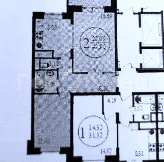 Продаётся 2-комнатная квартира, 48.7 м²