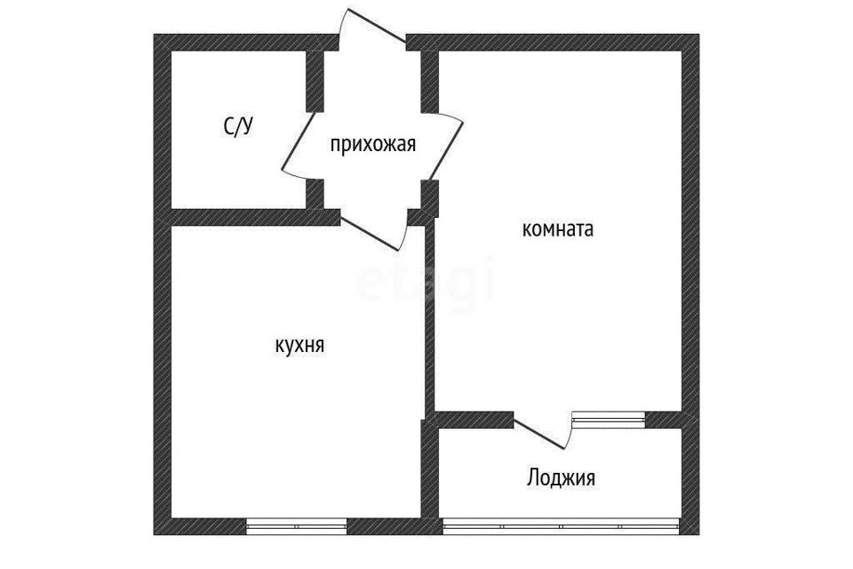 Продаётся 1-комнатная квартира, 35.2 м²