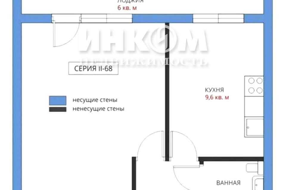 Продаётся 1-комнатная квартира, 35.4 м²