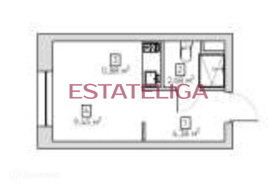 Продаётся студия, 17.4 м²