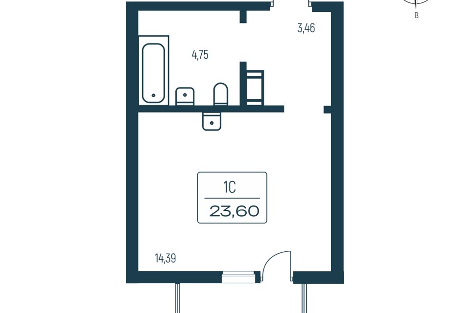 Продаётся студия, 22.2 м²