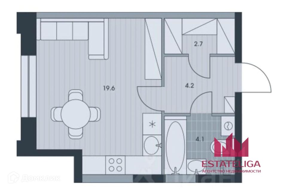 Продаётся студия, 30.8 м²