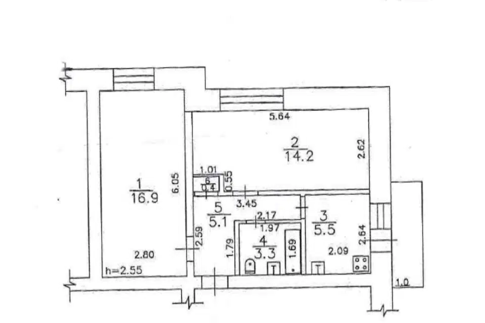 Продаётся 2-комнатная квартира, 46 м²