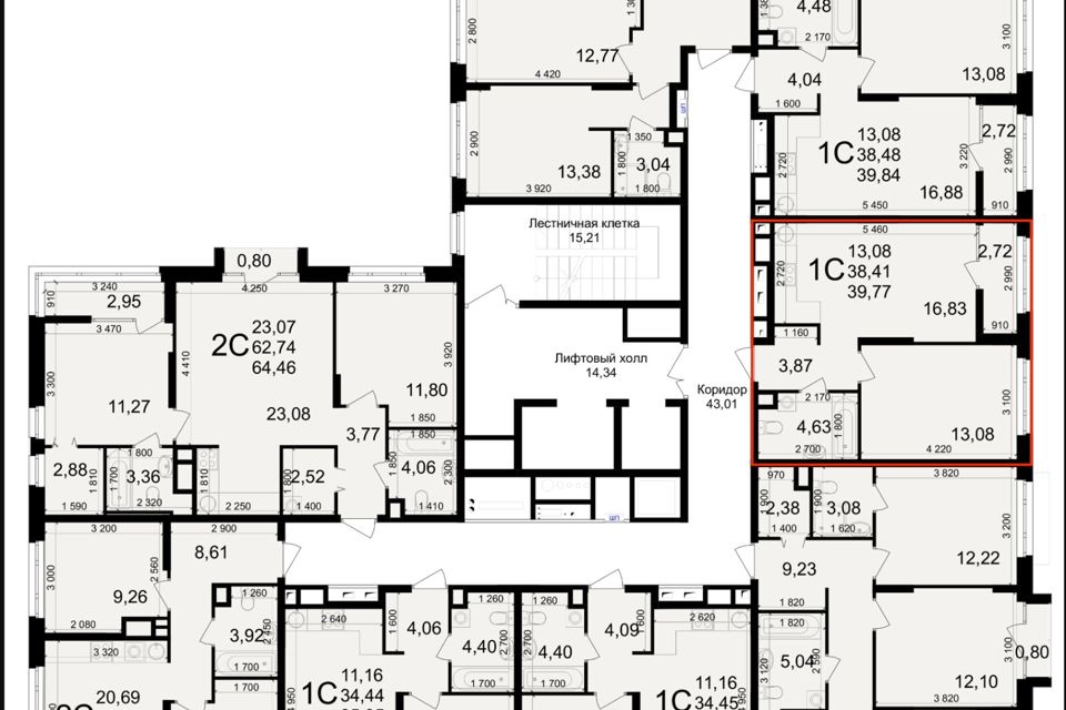 Продаётся 1-комнатная квартира, 39.77 м²