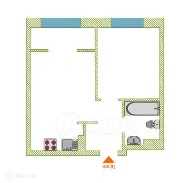 Продаётся 1-комнатная квартира, 40 м²