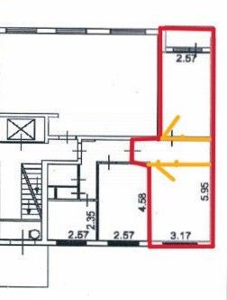 Продаётся 2 комнаты в 3-комн. квартире, 32.6 м²