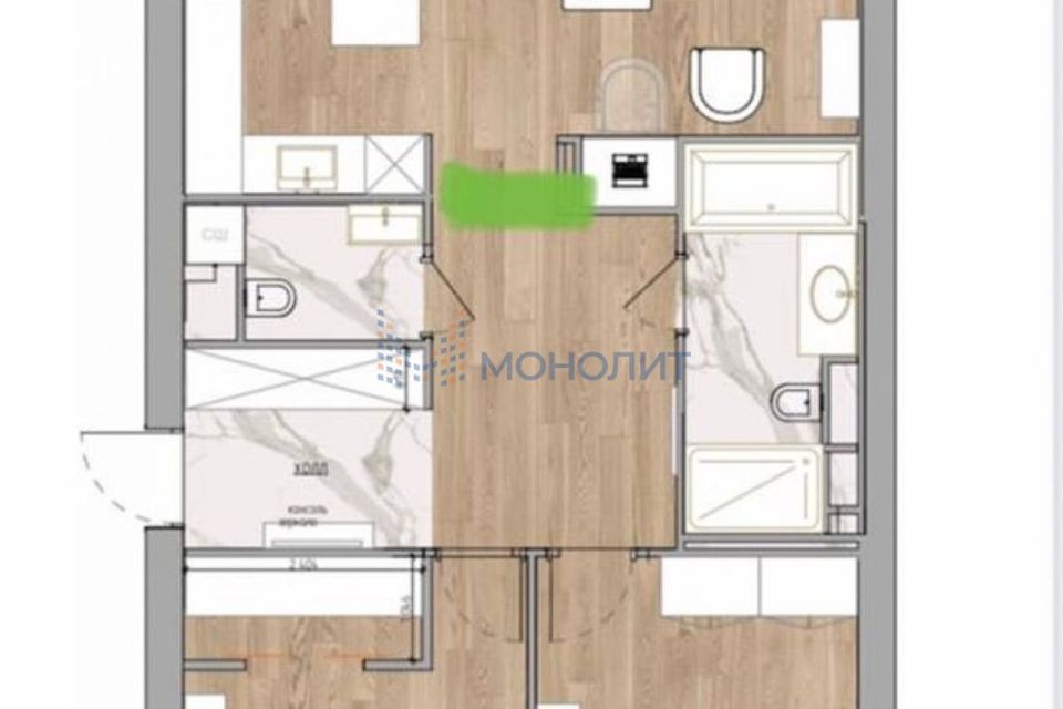 Продаётся 3-комнатная квартира, 94.4 м²