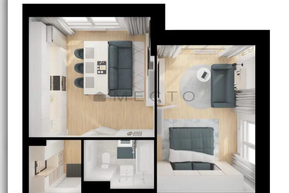 Продаётся 2-комнатная квартира, 43.6 м²