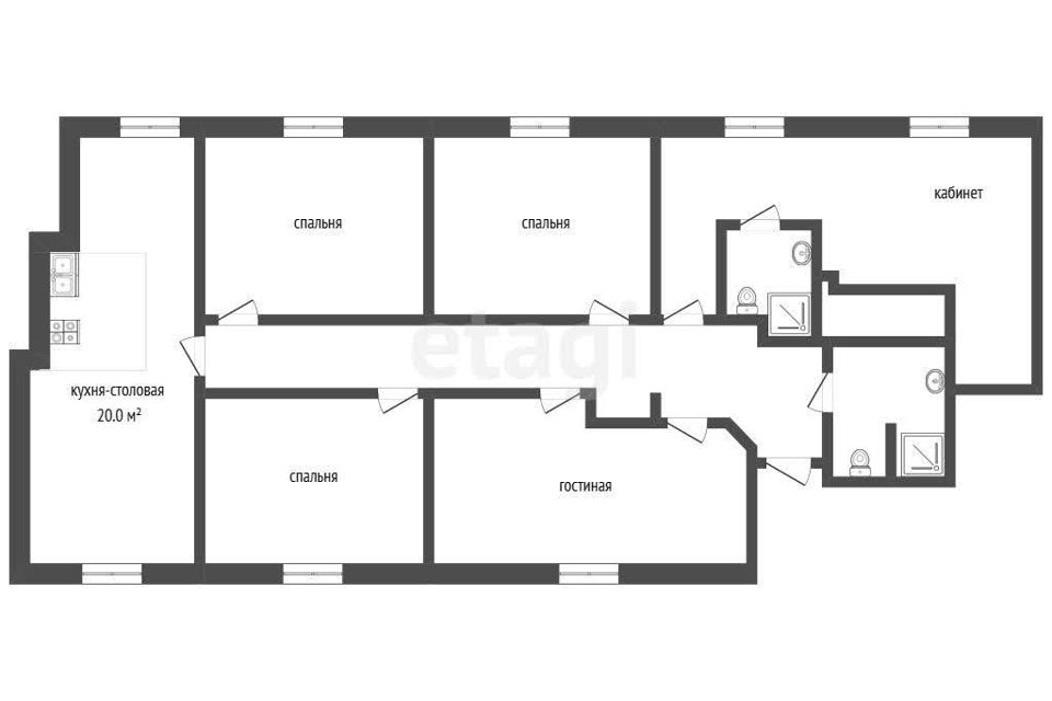 Продаётся 5-комнатная квартира, 102.1 м²