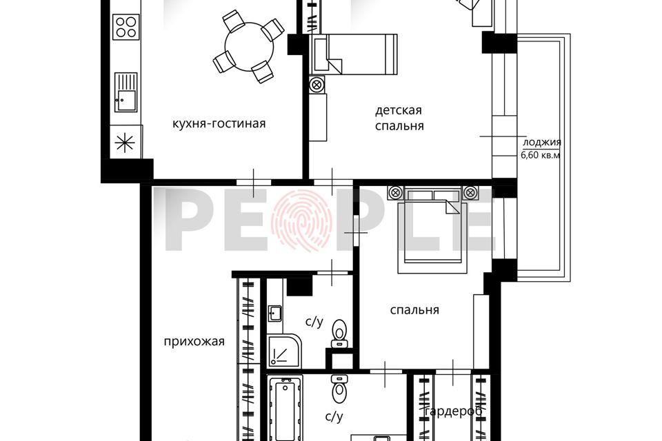 Продаётся 3-комнатная квартира, 96.8 м²