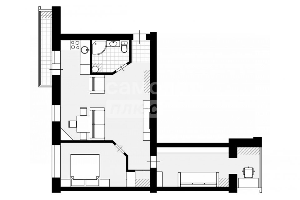 Продаётся 3-комнатная квартира, 56.8 м²