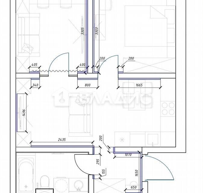 Продаётся 2-комнатная квартира, 47.3 м²