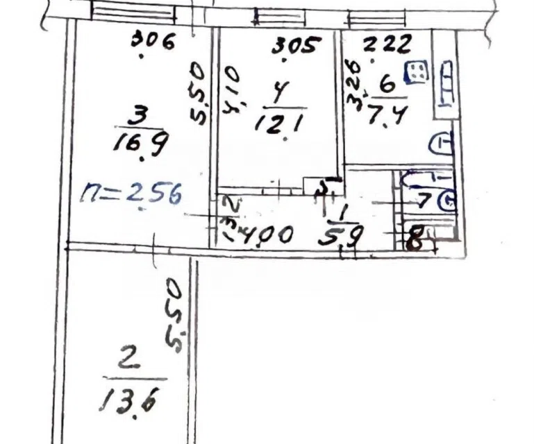 Продаётся 3-комнатная квартира, 65 м²