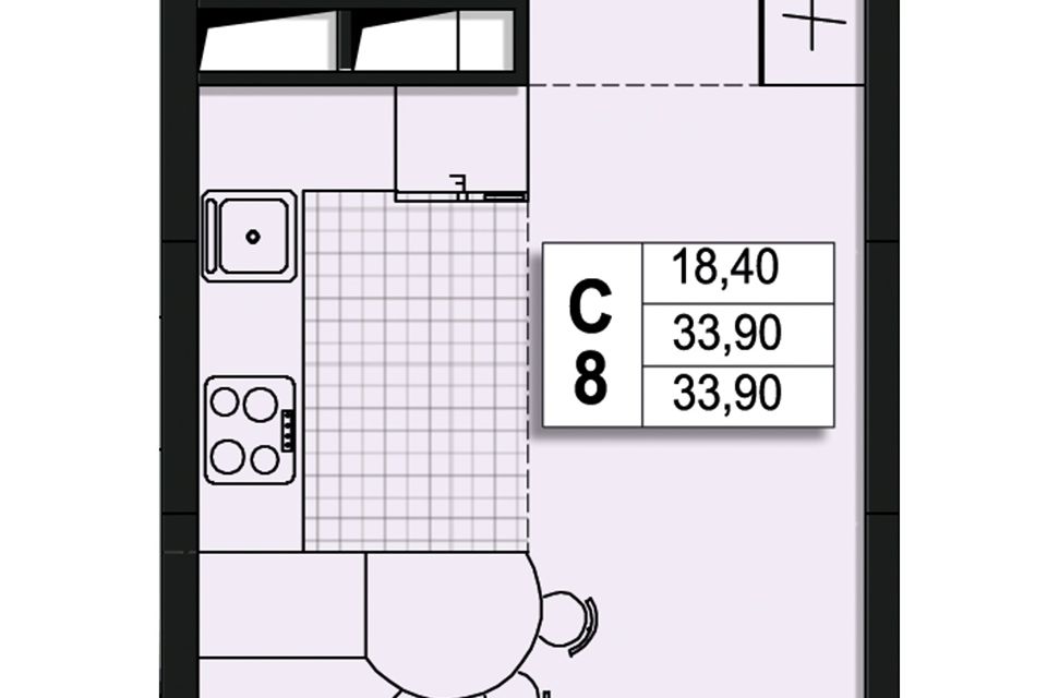 Продаётся студия, 33.6 м²