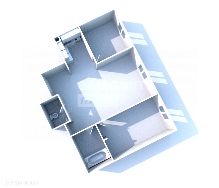 Продаётся 2-комнатная квартира, 57.4 м²