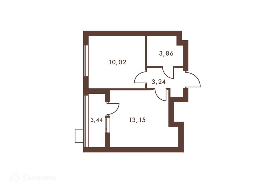 Продаётся 1-комнатная квартира, 31.99 м²