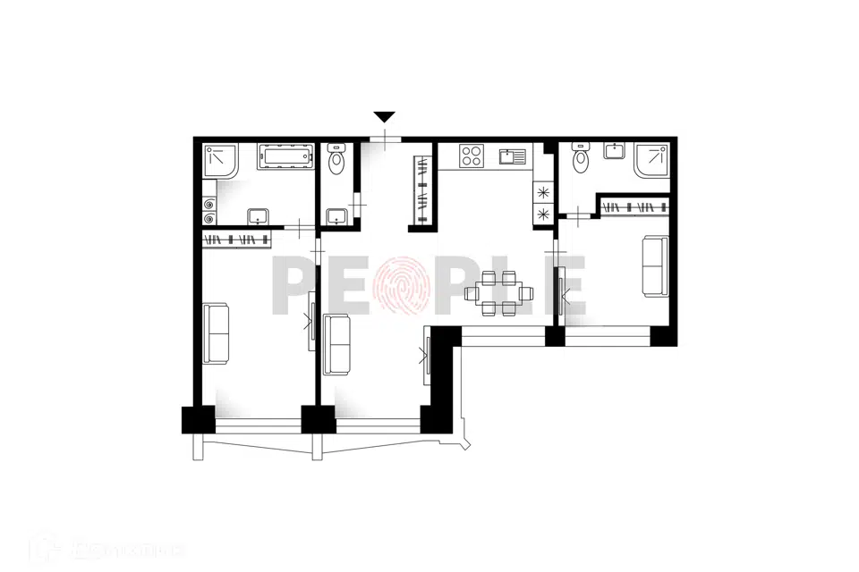 Продаётся 2-комнатная квартира, 82.3 м²
