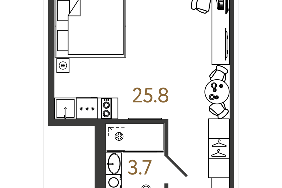 Продаётся студия, 29.5 м²