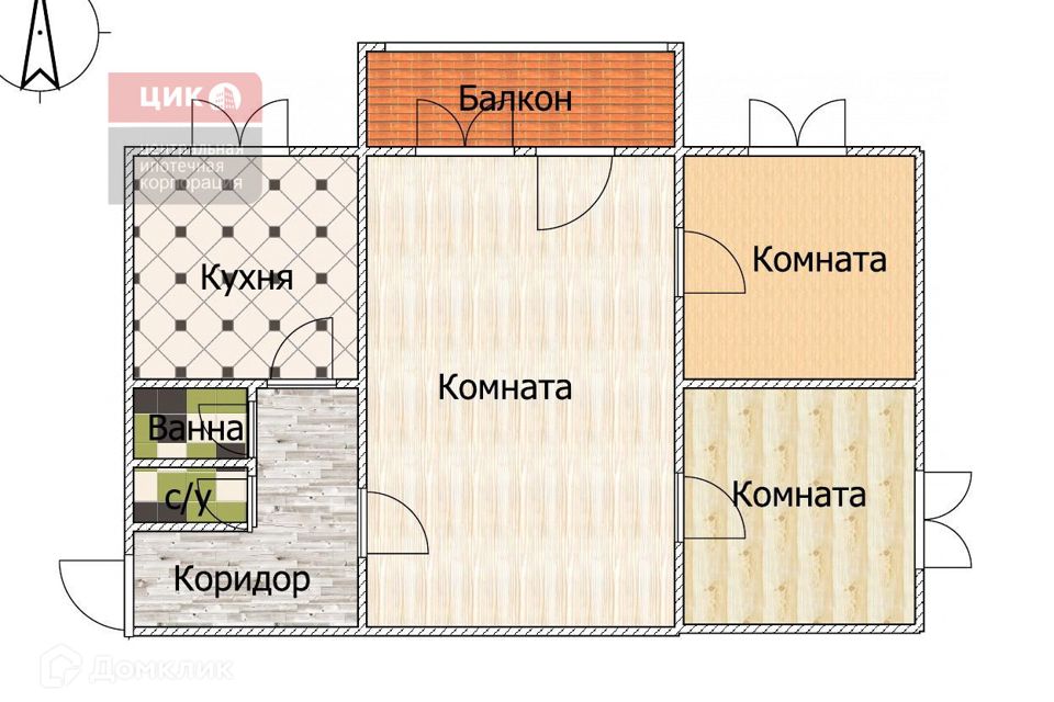 Продаётся 3-комнатная квартира, 47 м²