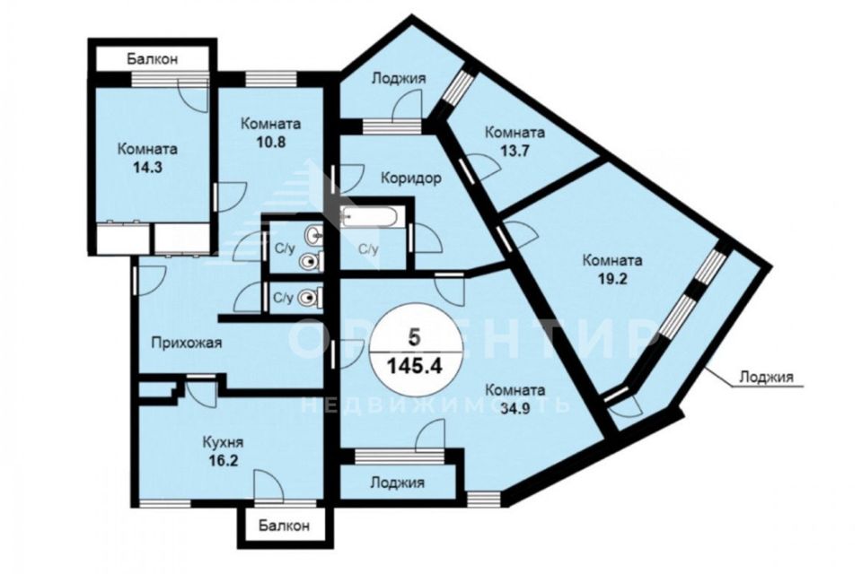 Продаётся 5-комнатная квартира, 145 м²