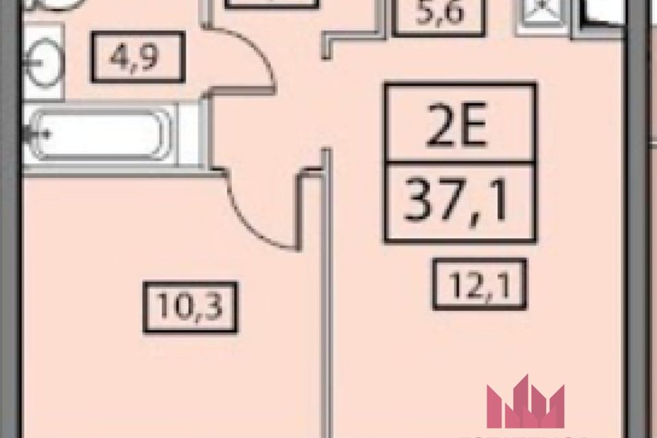 Продаётся 1-комнатная квартира, 37 м²