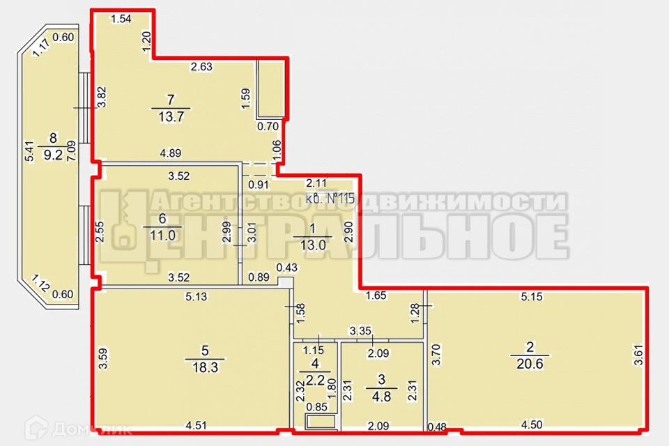 Продаётся 3-комнатная квартира, 93.5 м²