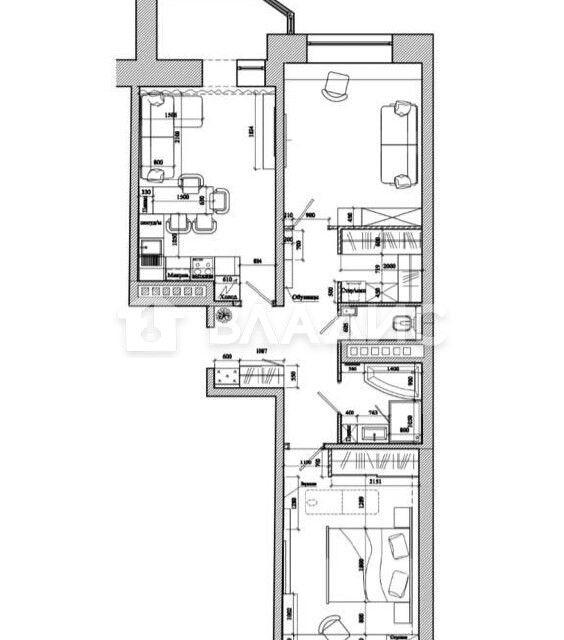 Продаётся 2-комнатная квартира, 73 м²