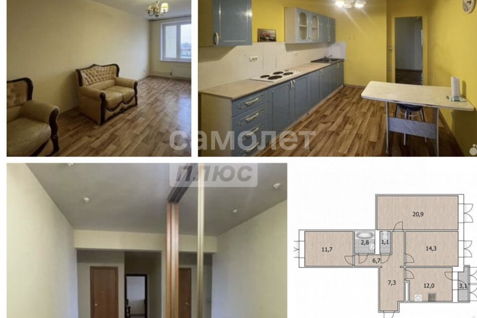 Сдаётся 3-комнатная квартира, 78 м²
