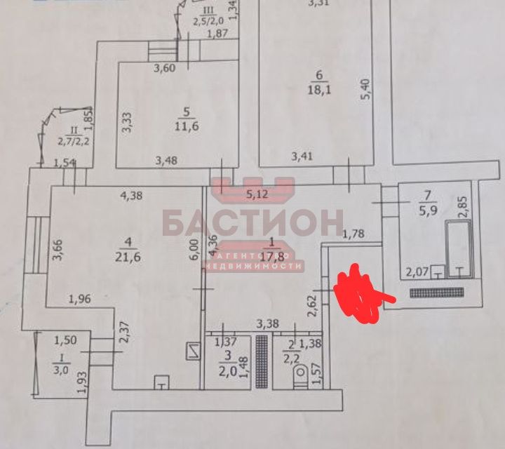 Продаётся 2-комнатная квартира, 86 м²