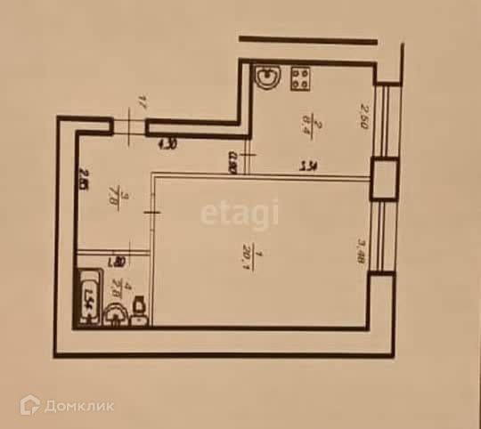 Продаётся 1-комнатная квартира, 40 м²