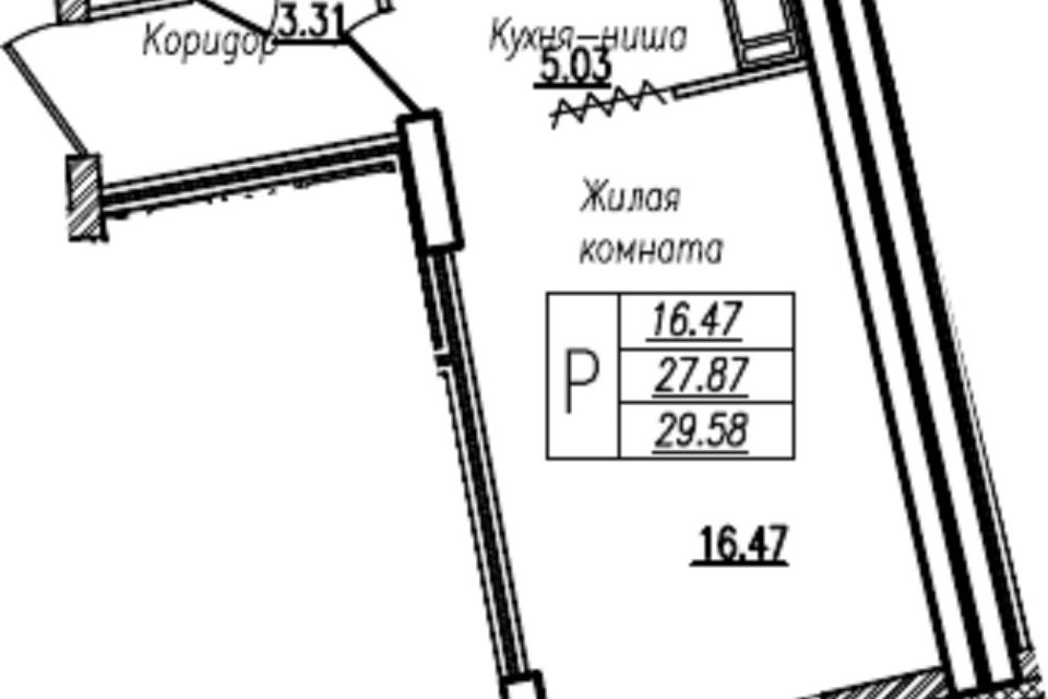 Продаётся студия, 27.87 м²