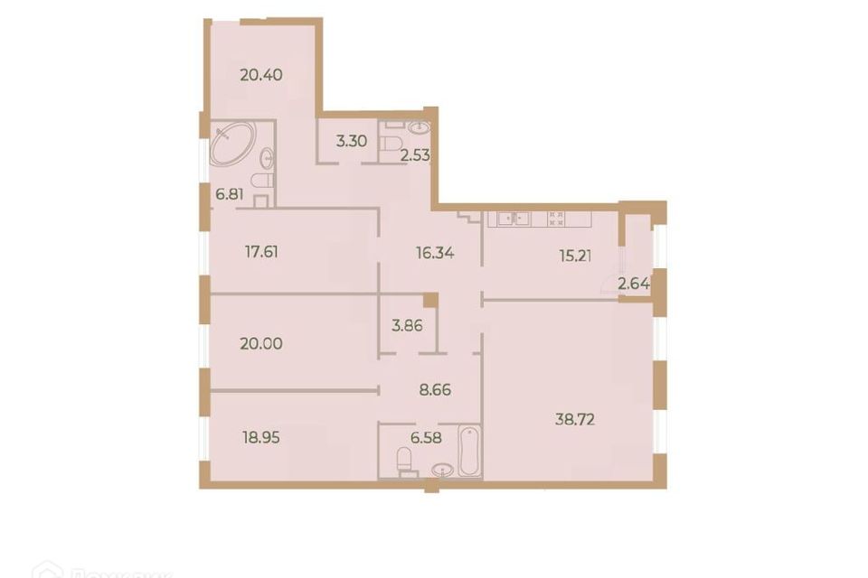 Продаётся 4-комнатная квартира, 180.7 м²